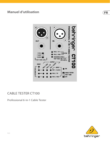 Behringer CT100 Cables and Connector Manuel du propriétaire | Fixfr