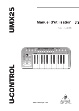 Behringer UMX25 MIDI Equipment Manuel du propriétaire