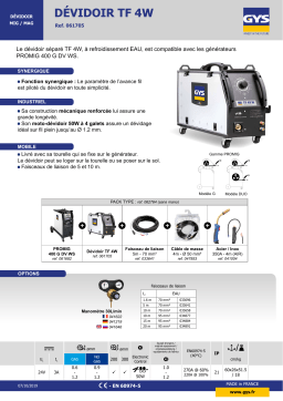 GYS WATER COOLED WIRE FEEDER - TF-4W Fiche technique