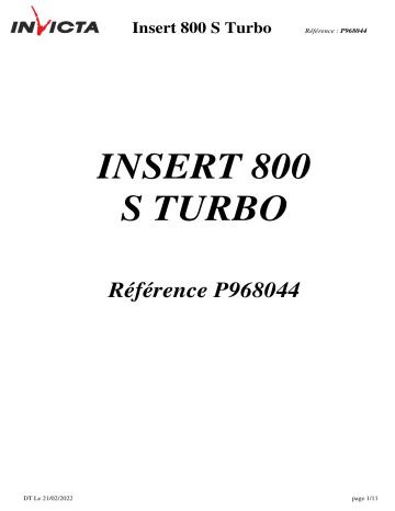 Invicta 800 S Turbo Cassette Stove spécification | Fixfr