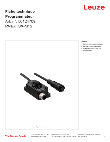 Leuze PA1/XTSX-M12 Programmiergerät Manuel utilisateur | Fixfr