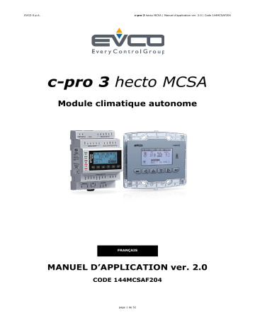 EPH4BXP1SA | Evco EPH4DXP1SA Independent module Installation manuel | Fixfr