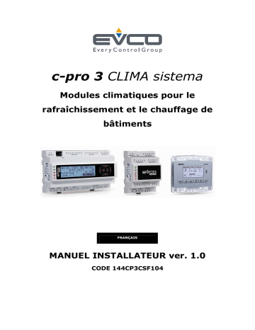 EPH4DXP1CT | EPH4BXP1PS | Evco EPH4BXP1ZN Control solution Installation manuel | Fixfr