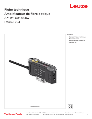 Leuze LV462B/24 Lichtleiter Verstärker Manuel utilisateur | Fixfr