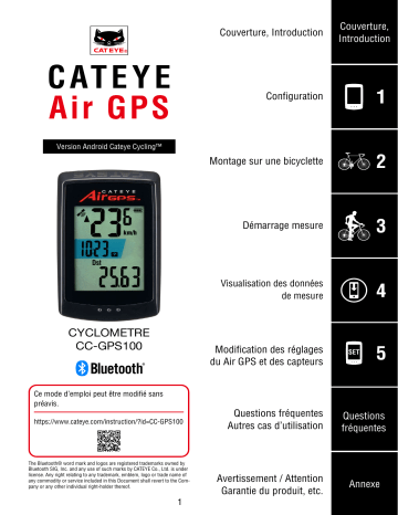 Cateye AirGPS [CC-GPS100] Computer Manuel utilisateur | Fixfr