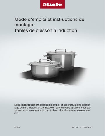 KM 7999 FR | Miele KM 7999 FL Table de cuisson à induction Manuel utilisateur | Fixfr