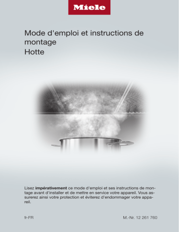 DA 2390 | Miele DA 2360 Hotte totalement intégrable éclairage LED économie d'énergie Manuel utilisateur | Fixfr