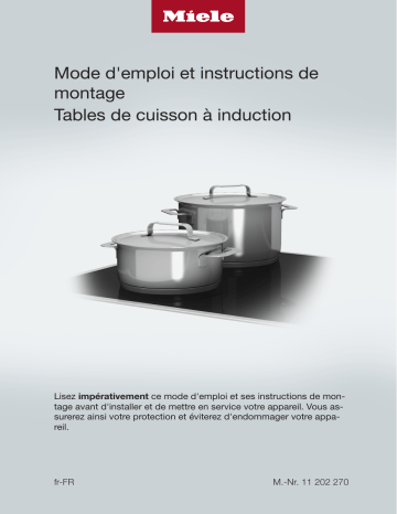 KM 7897 FL | KM 7697 FL | Miele KM 7678 FL Table de cuisson à induction 800 mm mm de large Manuel utilisateur | Fixfr