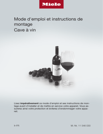 Miele KWT 2612 Vi Cave à vin MasterCool Design haut de gamme Manuel utilisateur | Fixfr
