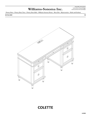 PB Teen Colette Smart Storage Desk Manuel utilisateur | Fixfr
