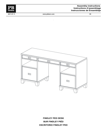 PB Teen Findley Storage Desk Manuel utilisateur | Fixfr