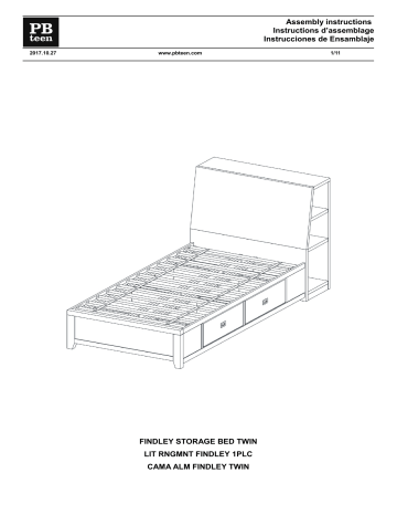PB Teen Findley Storage Bed - Twin Manuel utilisateur | Fixfr
