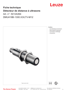 Leuze DMU418B-1300.X3/LTV-M12 Ultraschall Distanzsensor Manuel utilisateur