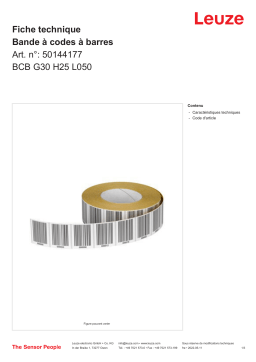 Leuze BCB G30 H25 L050 : Fiche technique + IA