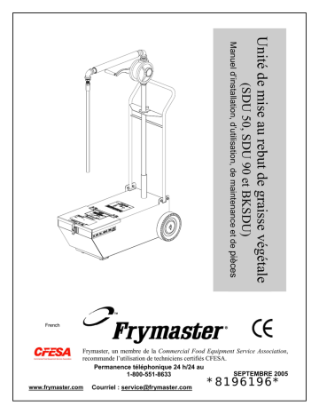 Frymaster SDU 50/90 Mode d'emploi | Fixfr