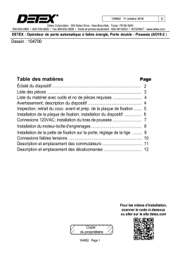 Detex AO19-2 (Push) Guide d'installation