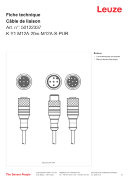 Leuze K-Y1 M12A-20m-M12A-S-PUR Verbindungsleitung Manuel utilisateur