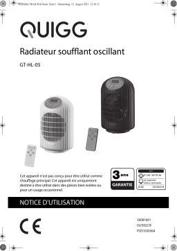 Quigg GT-HL-05 Fan Heater Manuel utilisateur