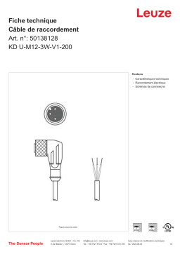 Leuze KD U-M12-3W-V1-200 Anschlussleitung Manuel utilisateur