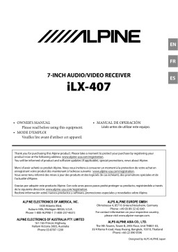 Alpine i407-WRA-JL Receiver Manuel du propriétaire