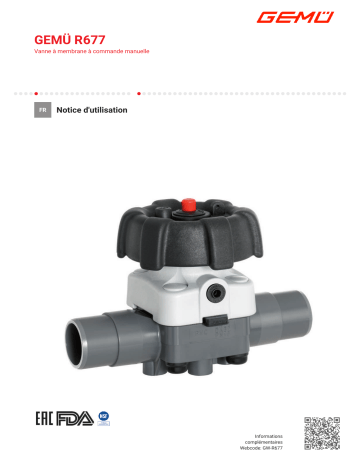 Gemu R677 Manually operated diaphragm valve Mode d'emploi | Fixfr