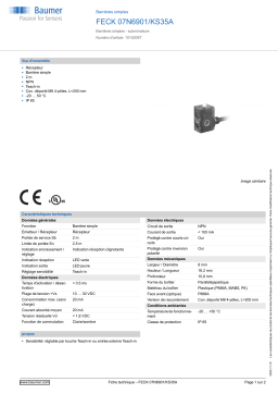 Baumer FECK 07N6901/KS35A Through beam sensor Fiche technique