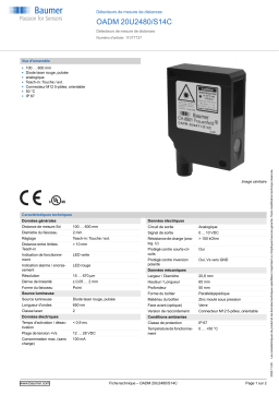 Baumer OADM 20U2480/S14C Distance sensor Fiche technique