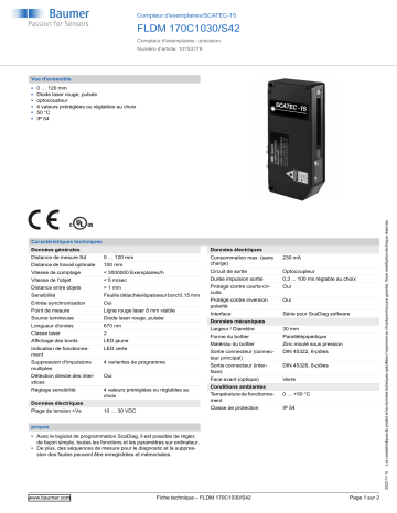 Baumer FLDM 170C1030/S42 Copy counter Fiche technique | Fixfr