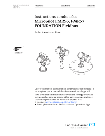 Endres+Hauser Micropilot FMR56, FMR57 FOUNDATION Fieldbus Manuel utilisateur | Fixfr