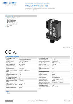 Baumer O500.GP-PV1T.72O/T003 Diffuse sensor Fiche technique