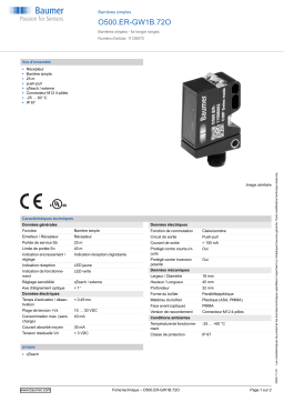 Baumer O500.ER-GW1B.72O Through beam sensor Fiche technique