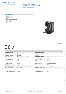 Baumer O300.TR-ZZZZ.72CU Through beam sensor Fiche technique