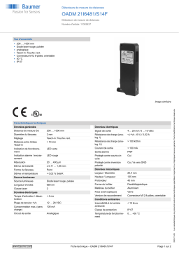 Baumer OADM 21I6481/S14F Distance sensor Fiche technique