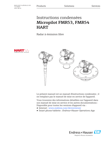 Endres+Hauser Micropilot FMR53, FMR54 HART Manuel utilisateur | Fixfr