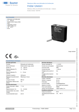 Baumer FHDM 12N5001 Diffuse sensor Fiche technique