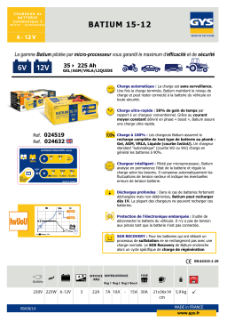GYS BATIUM 15.12 Fiche technique