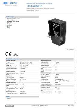 Baumer OHDK 25G6912 Diffuse sensor Fiche technique