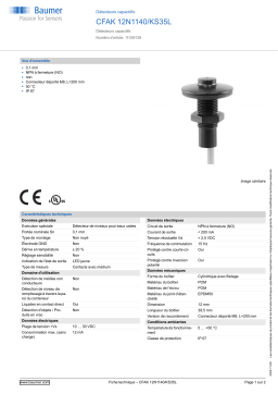 Baumer CFAK 12N1140/KS35L Capacitive proximity sensor Fiche technique