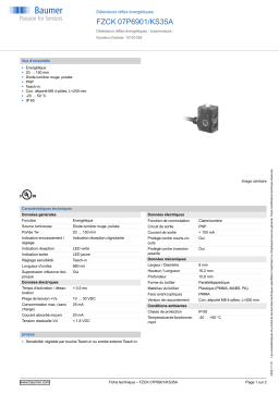 Baumer FZCK 07P6901/KS35A Diffuse sensor Fiche technique