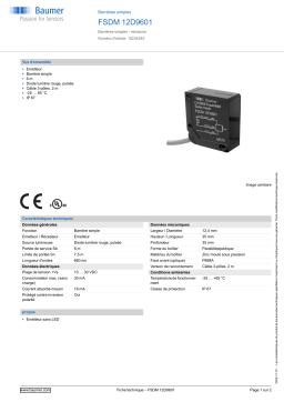 Baumer FSDM 12D9601 Through beam sensor Fiche technique