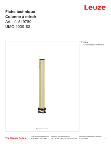 Leuze UMC-1000-S2 Spiegelsäule Manuel utilisateur | Fixfr