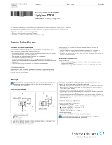 Endres+Hauser Liquiphant FTL31 Manuel utilisateur | Fixfr