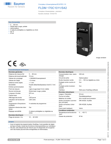 Baumer FLDM 170C1011/S42 Copy counter Fiche technique | Fixfr