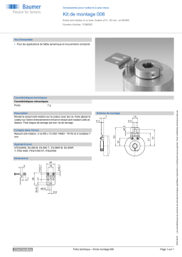 Baumer Mounting kit 006 Mounting hollow shaft encoder Fiche technique