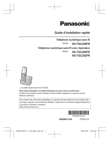 KXTGC262FR | KXTGC260FR | Panasonic KXTGC250FR Mode d'emploi | Fixfr