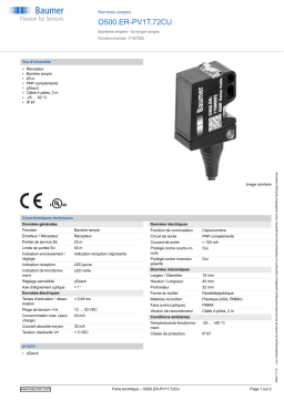 Baumer O500.ER-PV1T.72CU Through beam sensor Fiche technique