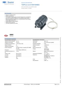 Baumer TDP0,2 LS-4 KM194860 Tachogenerator Fiche technique