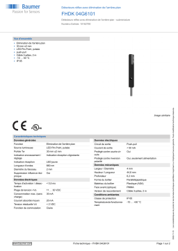 Baumer FHDK 04G6101 Diffuse sensor Fiche technique