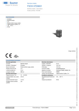 Baumer FSCK 07D9601 Through beam sensor Fiche technique