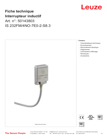 Leuze IS 232FM/4NO-7E0-2-S8.3 Induktiver Sensor Manuel utilisateur | Fixfr